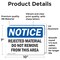 Signmission Rejected Material Do Not Remove From This Area, 10 in W x Rectangle, Vinyl Decal OS-2PACK-NS-D-710-L-18024 - alternate 2